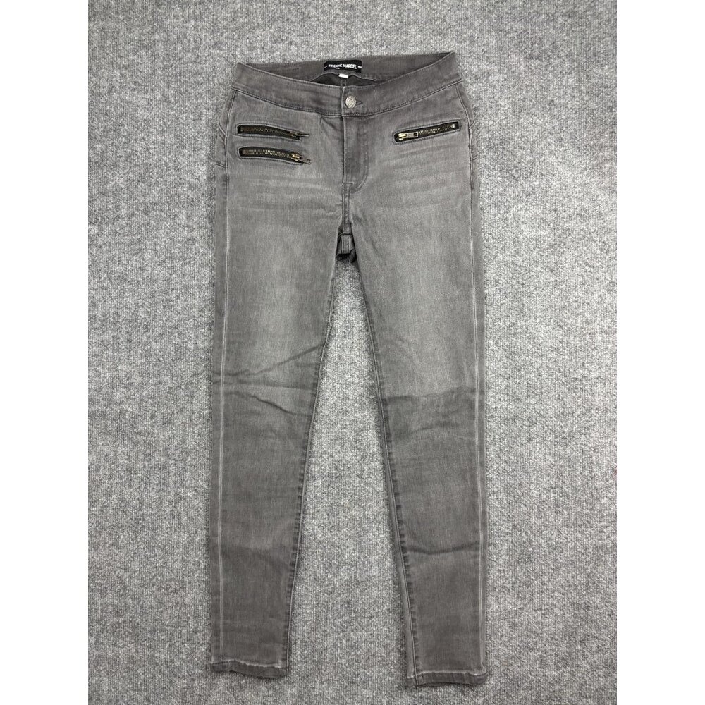 Etienne Marcel Jeans Womens 26 Gray Skinny Moto Zip Stretch Denim Pants‎ EM1036